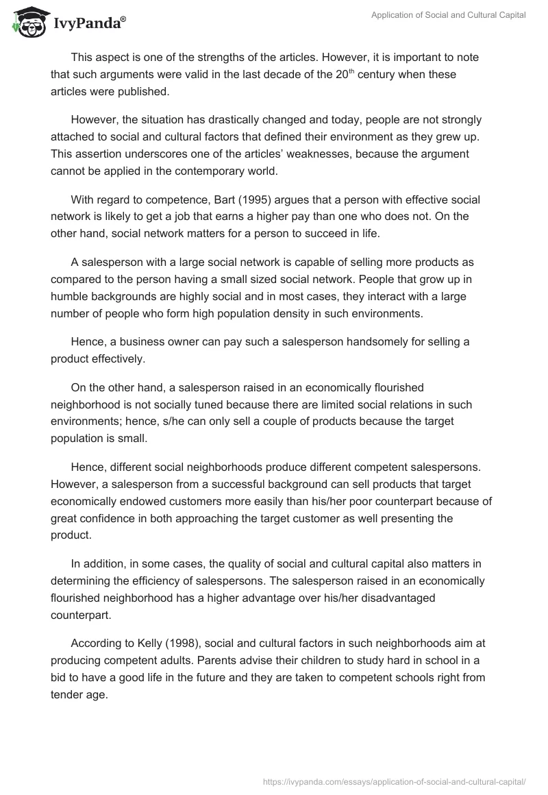 Application of Social and Cultural Capital. Page 3