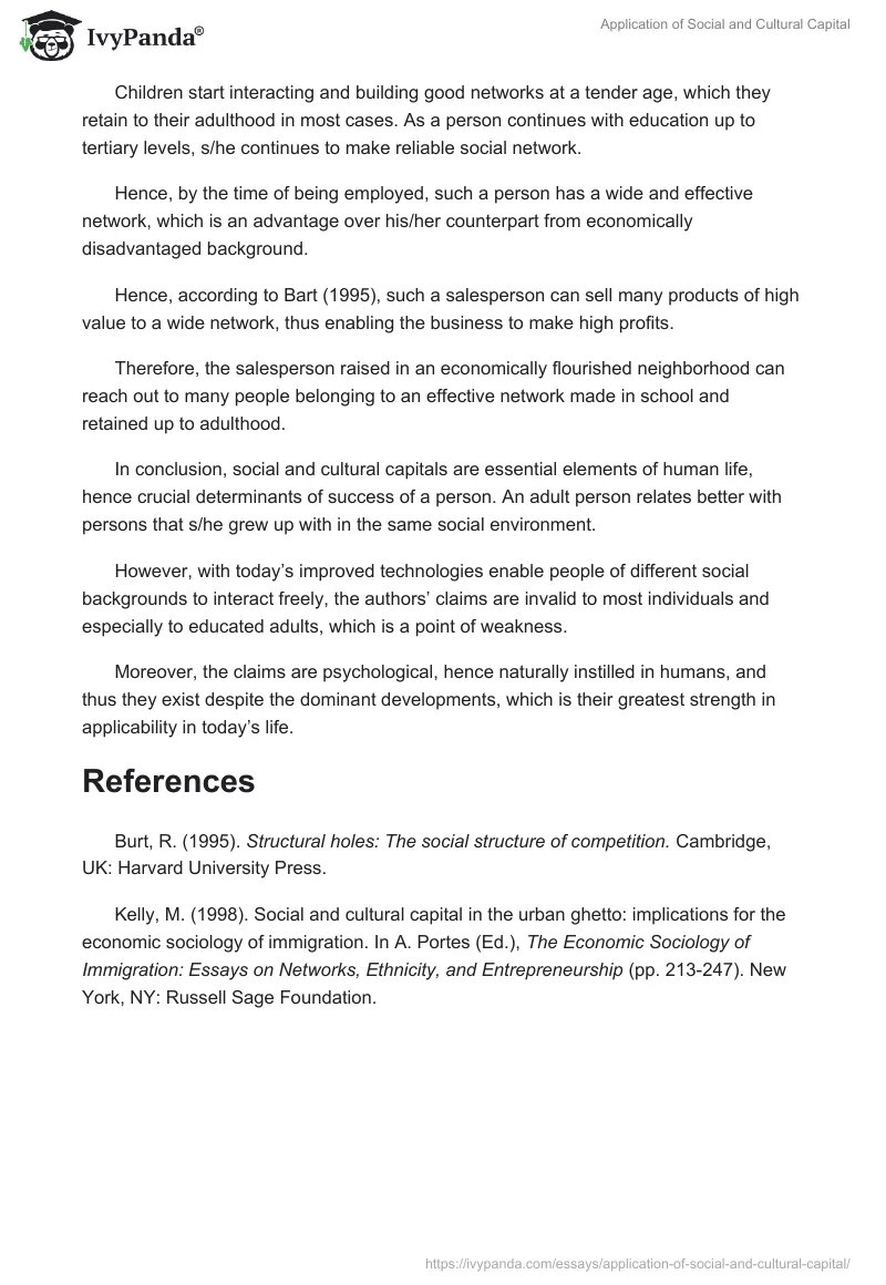 Application of Social and Cultural Capital. Page 4