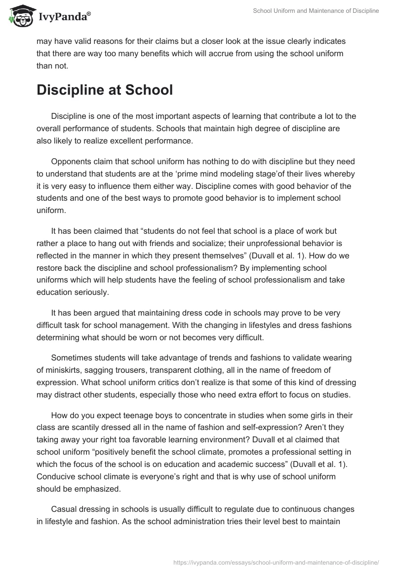 School Uniform and Maintenance of Discipline. Page 2