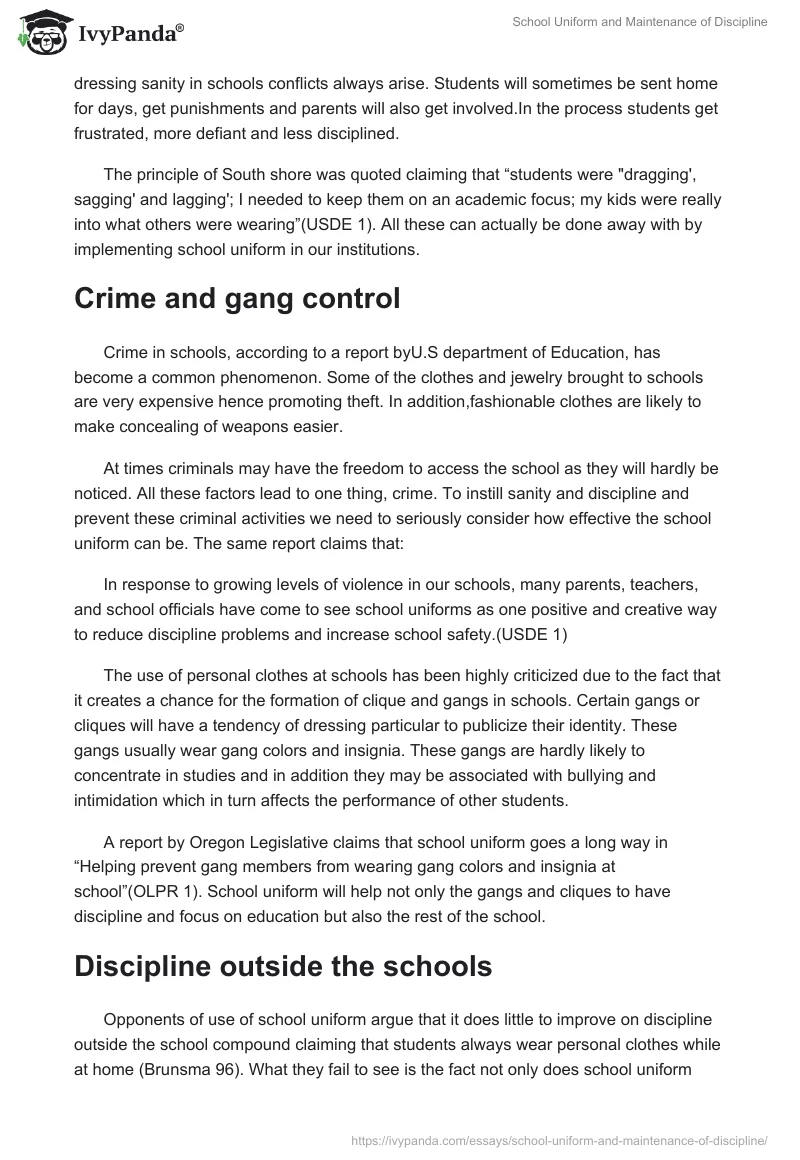 School Uniform and Maintenance of Discipline. Page 3