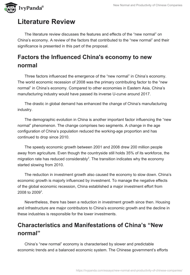 "New Normal" and Productivity of Chinese Companies. Page 3