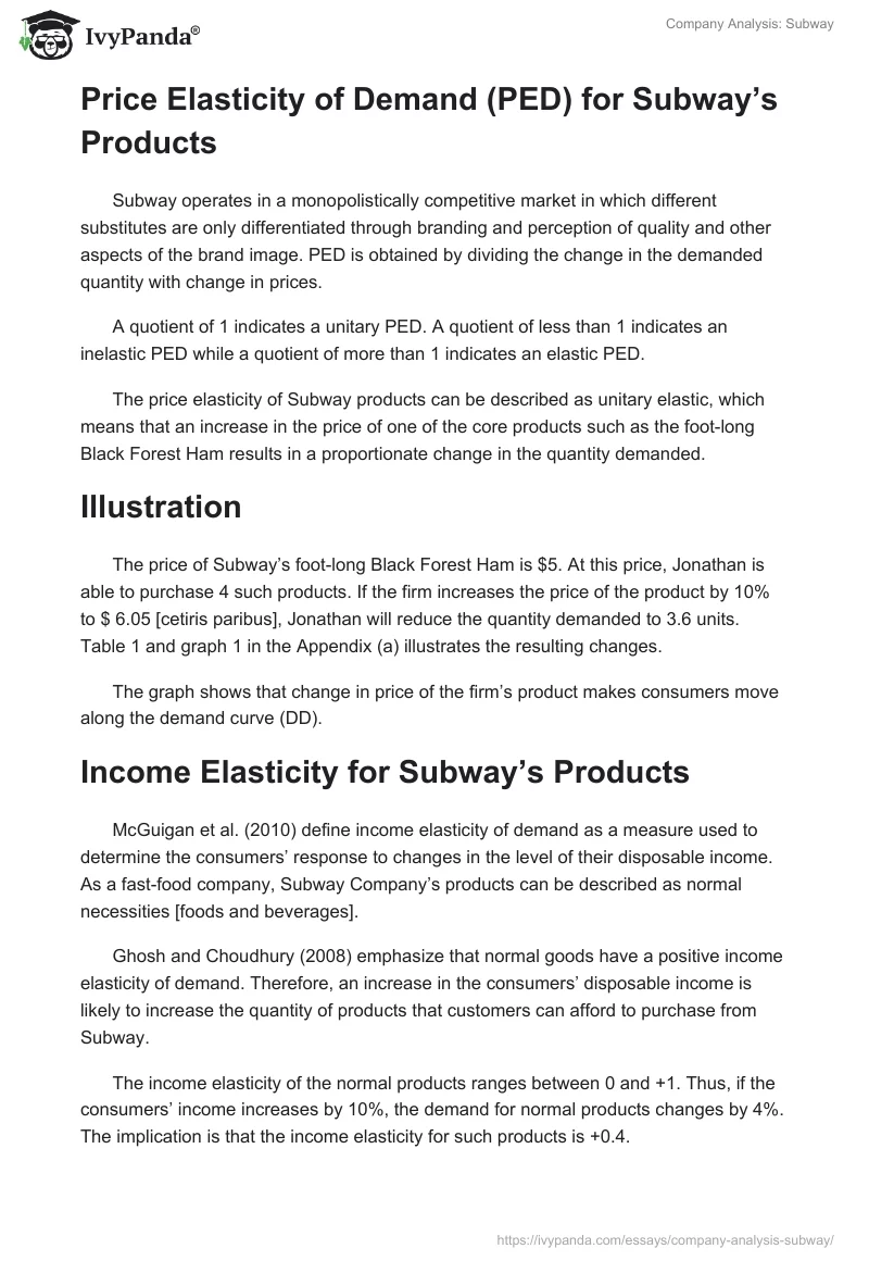 Company Analysis: Subway. Page 4