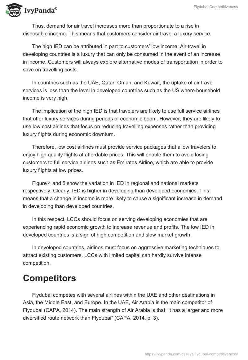 Flydubai Competitiveness. Page 4