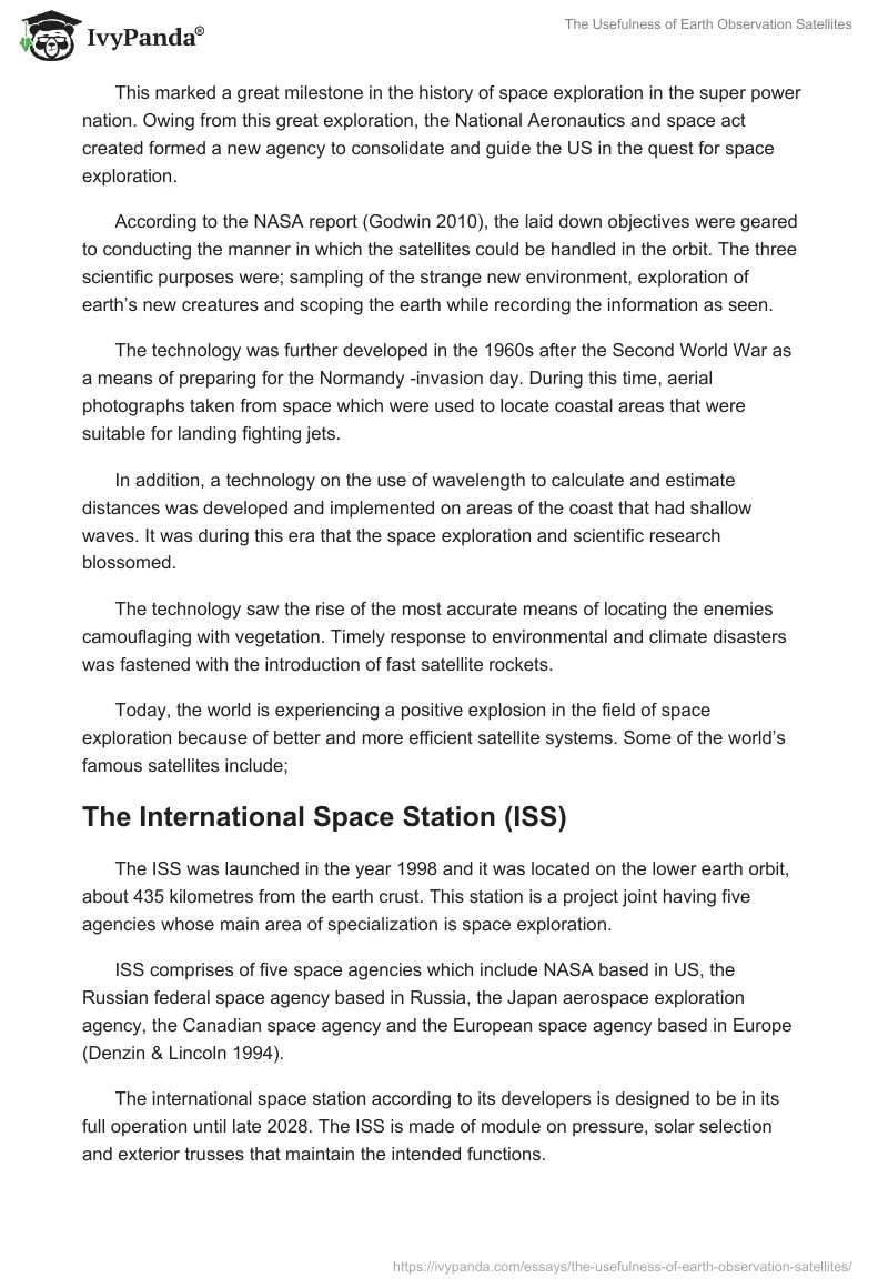 The Usefulness of Earth Observation Satellites. Page 4