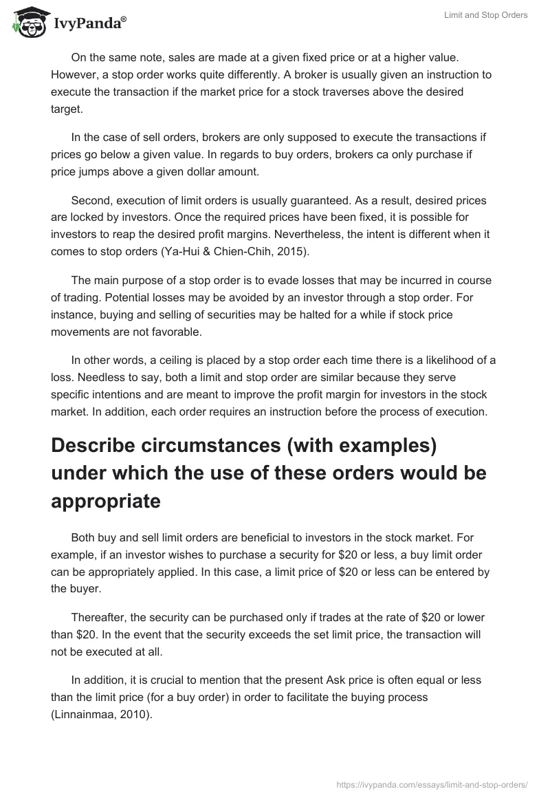 Limit and Stop Orders. Page 2