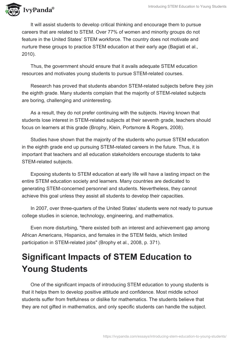 Introducing STEM Education to Young Students. Page 3
