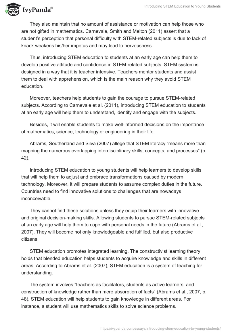 Introducing STEM Education to Young Students. Page 4