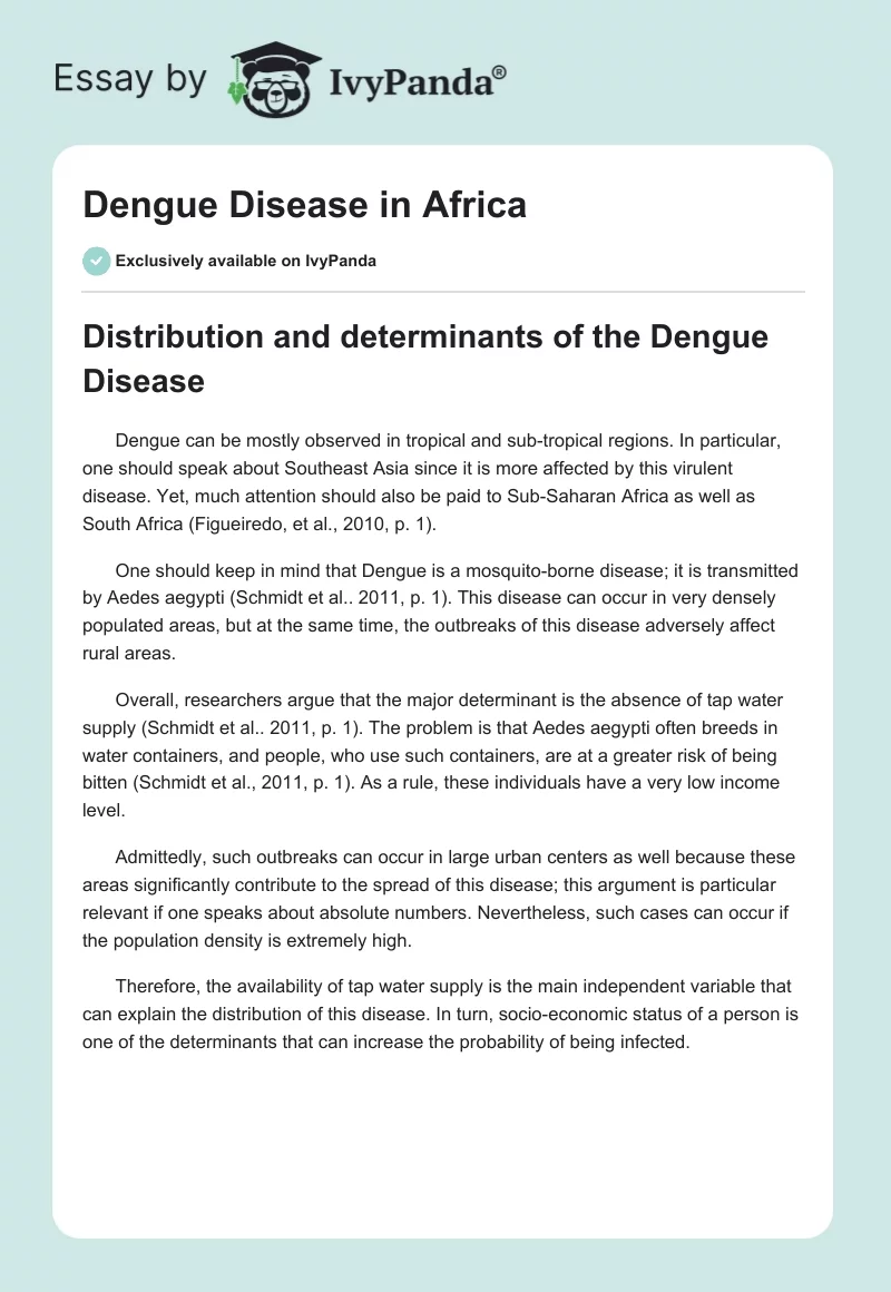 Dengue Disease in Africa. Page 1