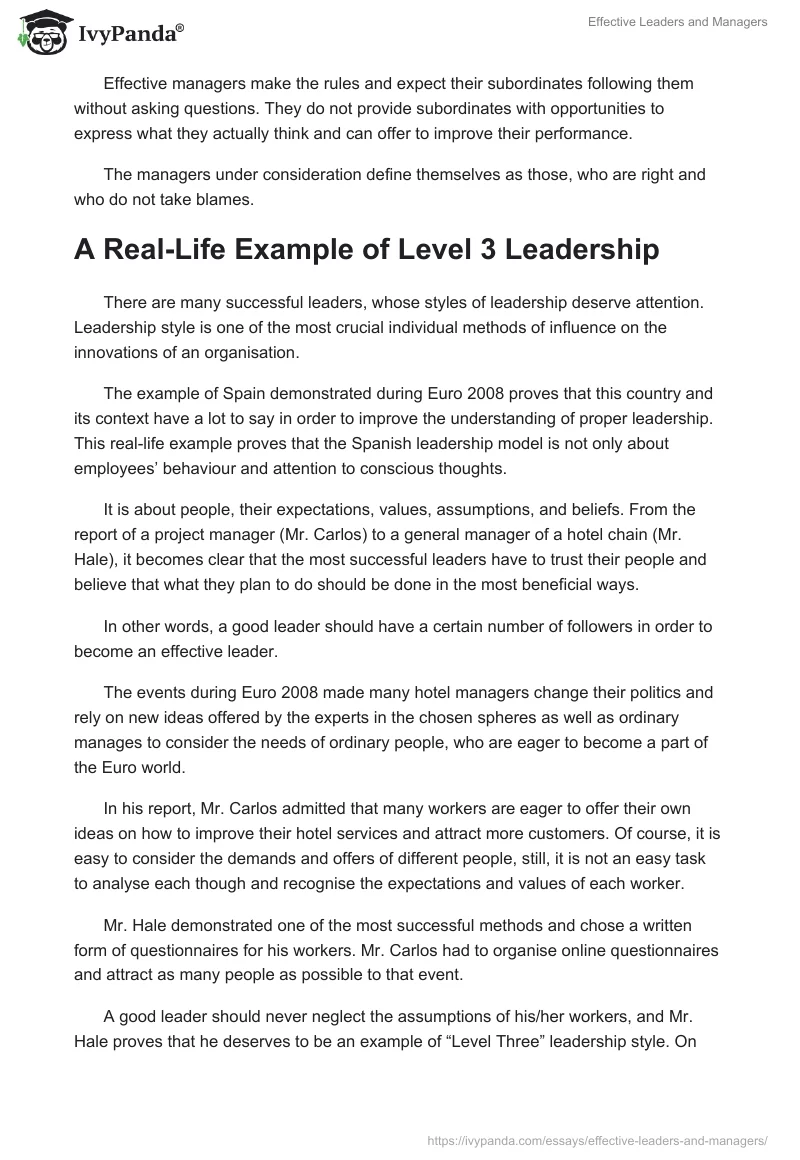 Effective Leaders and Managers. Page 3
