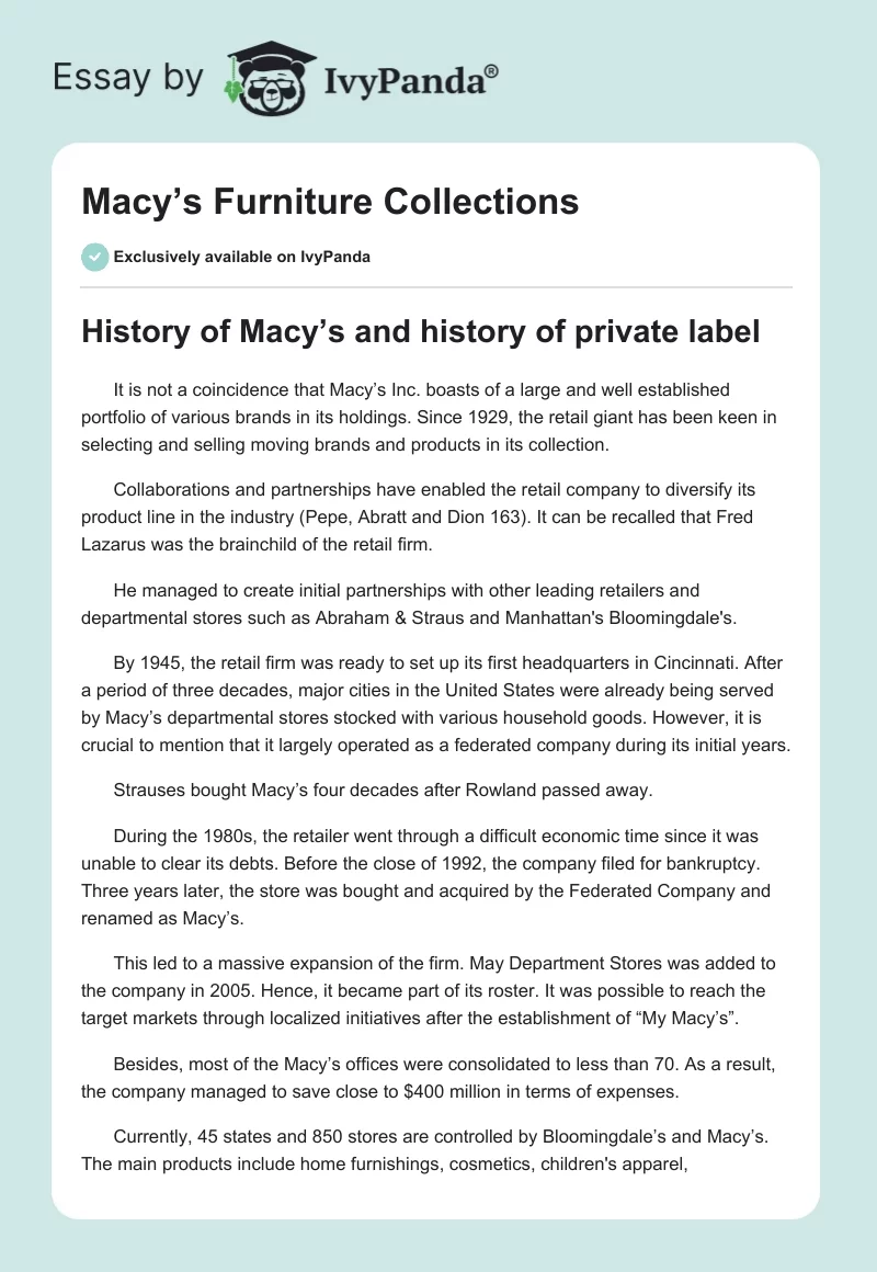 Macy’s Furniture Collections. Page 1