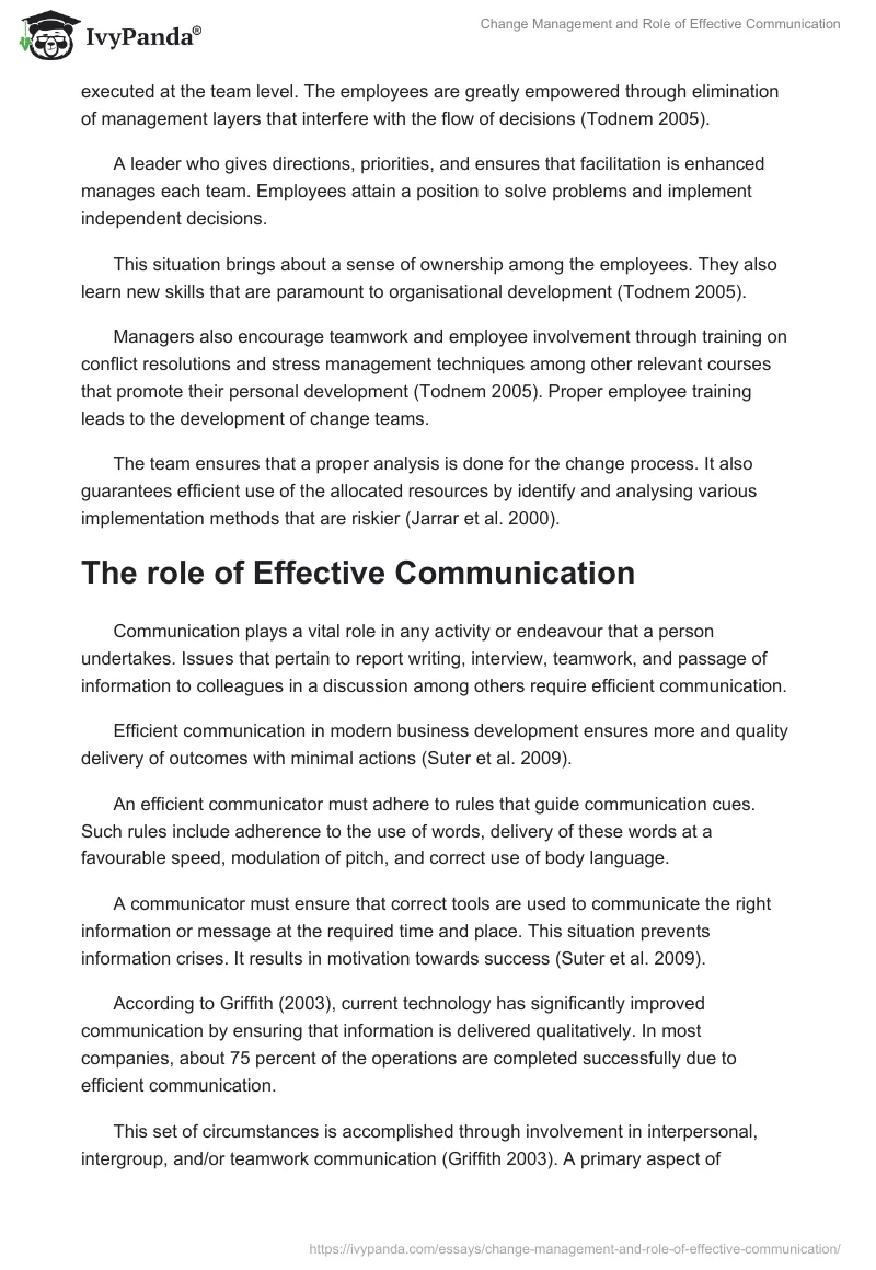 Change Management and Role of Effective Communication. Page 5