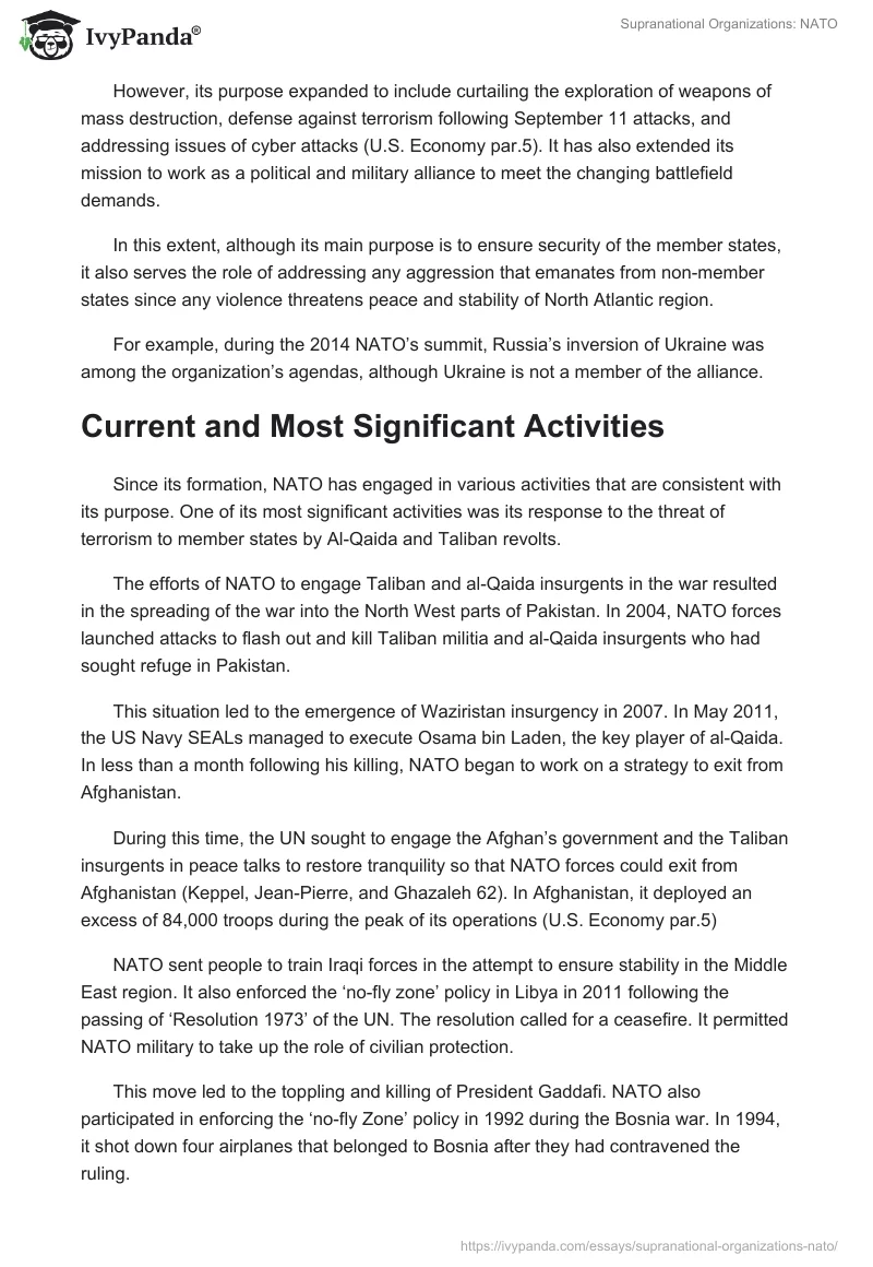 Supranational Organizations: NATO. Page 2