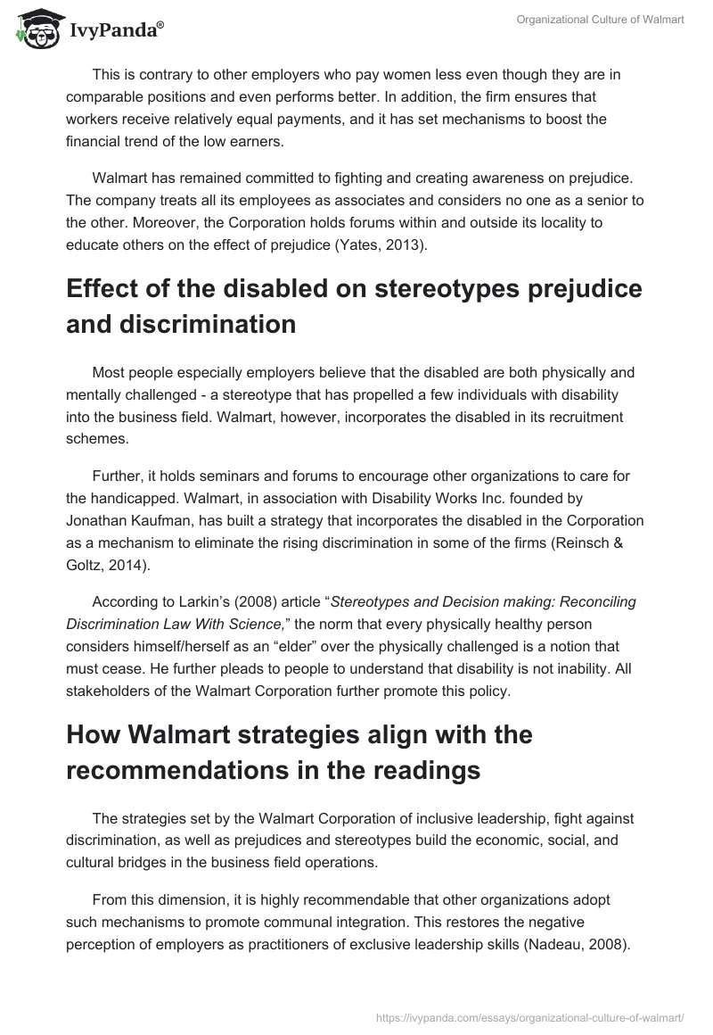 Organizational Culture of Walmart. Page 2