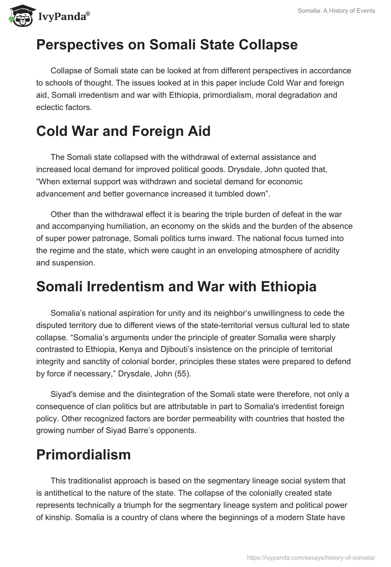 Somalia: A History of Events. Page 5