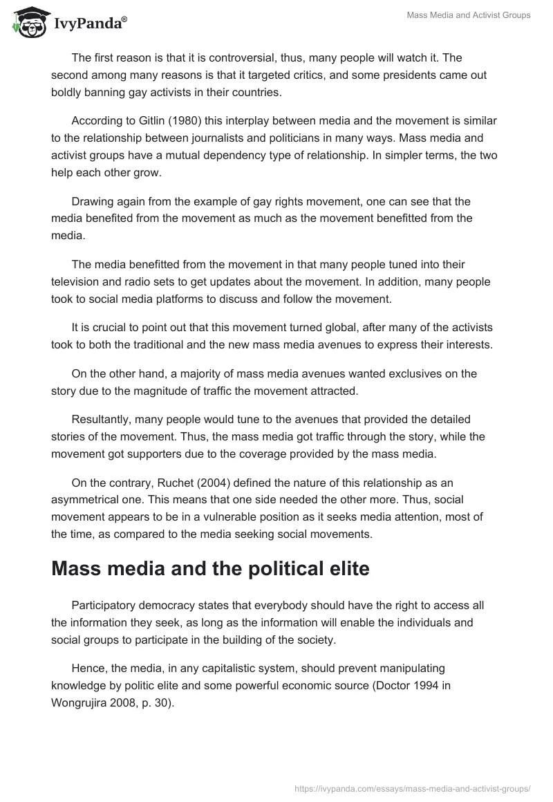 Mass Media and Activist Groups. Page 3