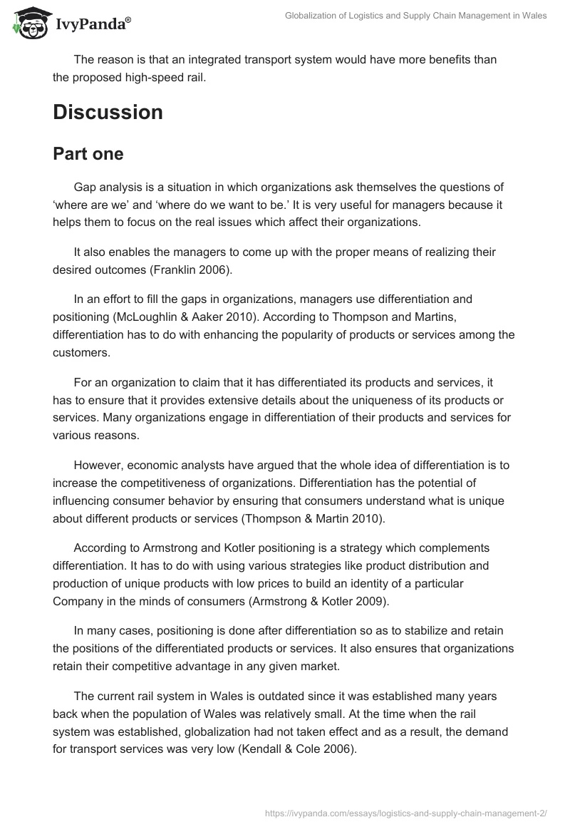 Globalization of Logistics and Supply Chain Management in Wales. Page 2