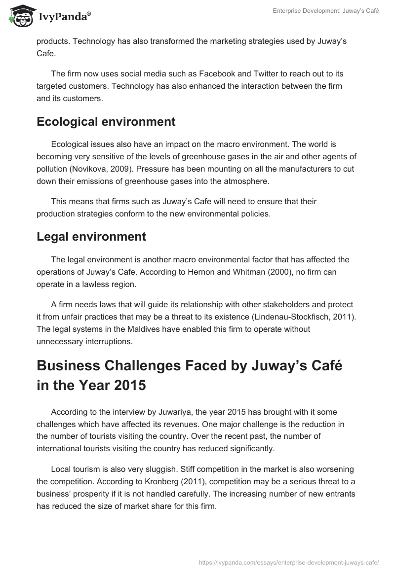 Enterprise Development: Juway’s Café. Page 5