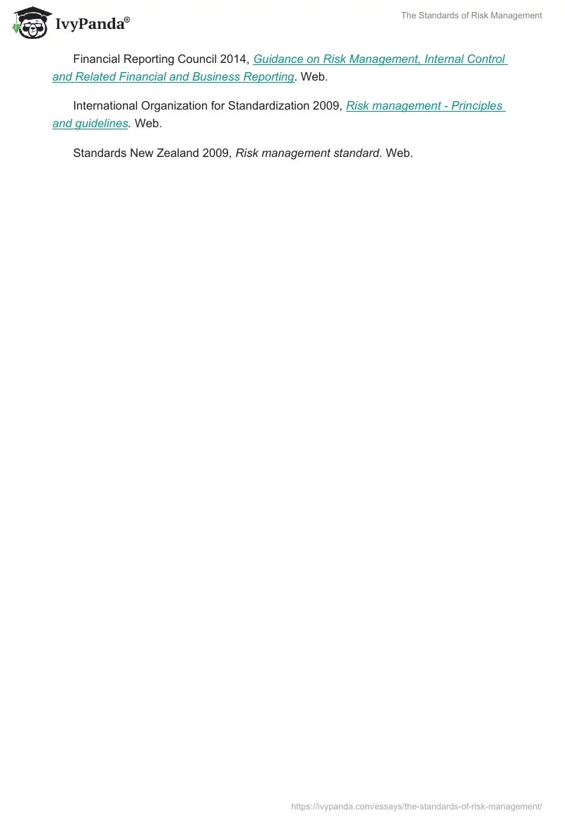 The Standards of Risk Management. Page 3