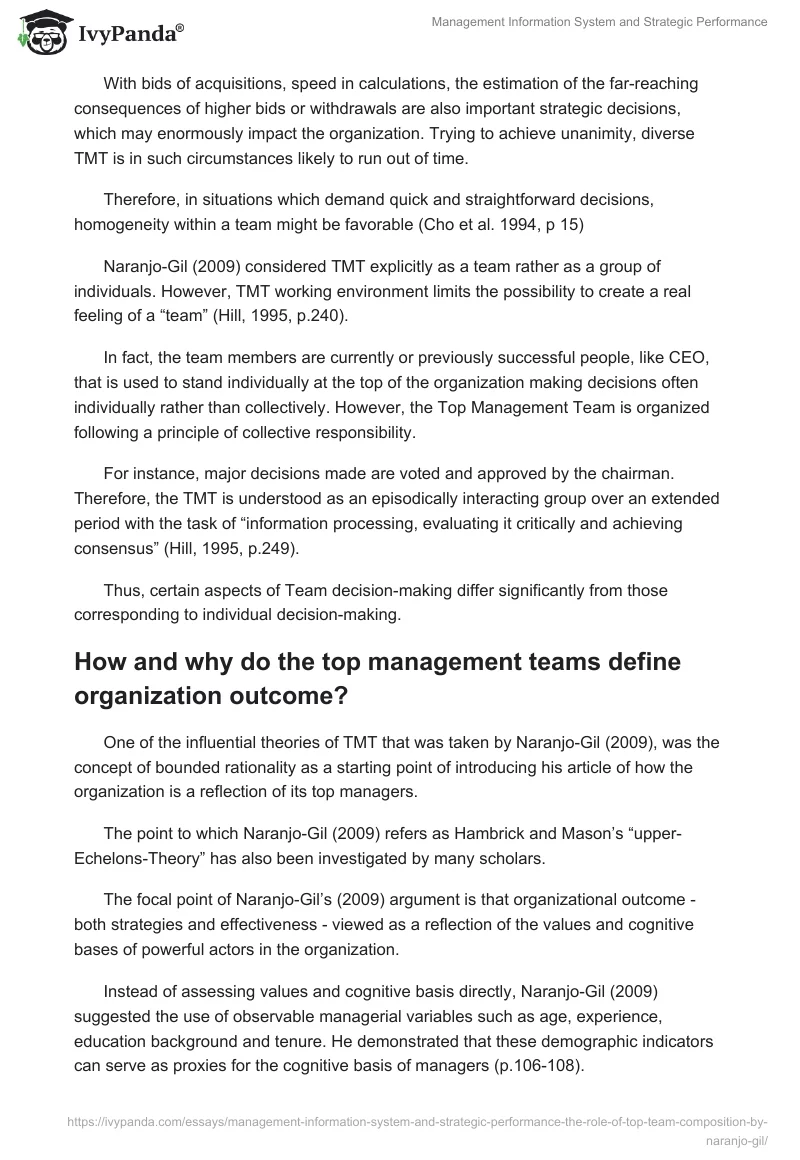 Management Information System and Strategic Performance. Page 5