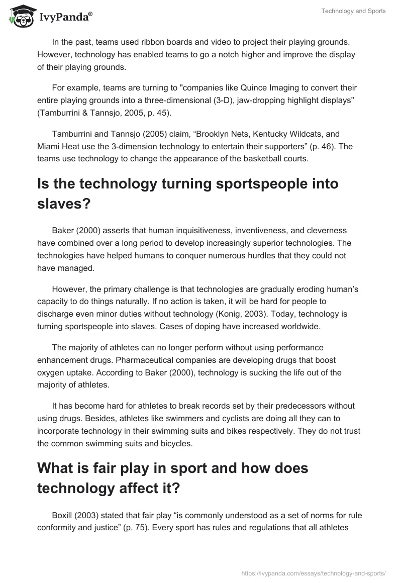 Technology and Sports. Page 2
