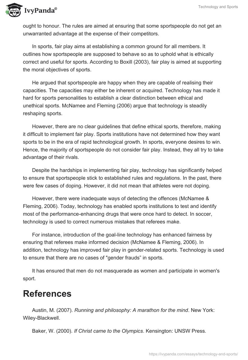 Technology and Sports. Page 3