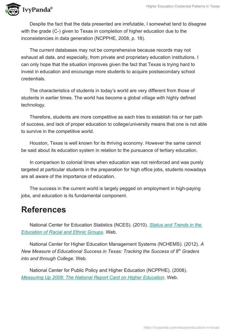 Higher Education Credential Patterns in Texas. Page 3