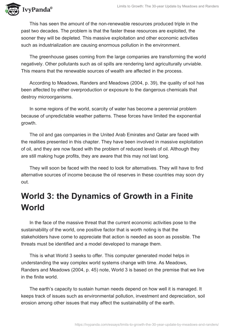 "Limits to Growth: The 30-year Update" by Meadows and Randers. Page 3