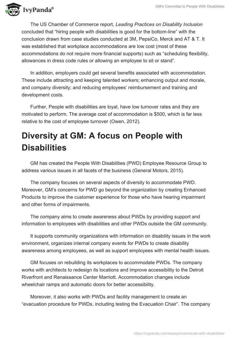 GM's Committal to People With Disabilities. Page 2