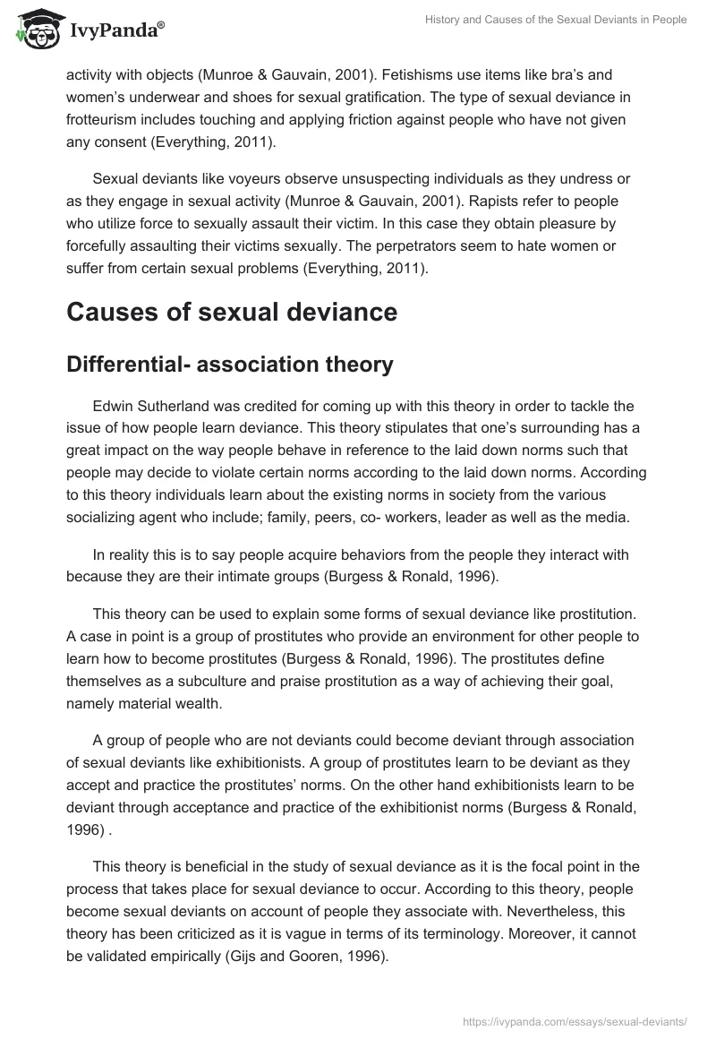 History and Causes of the Sexual Deviants in People. Page 2