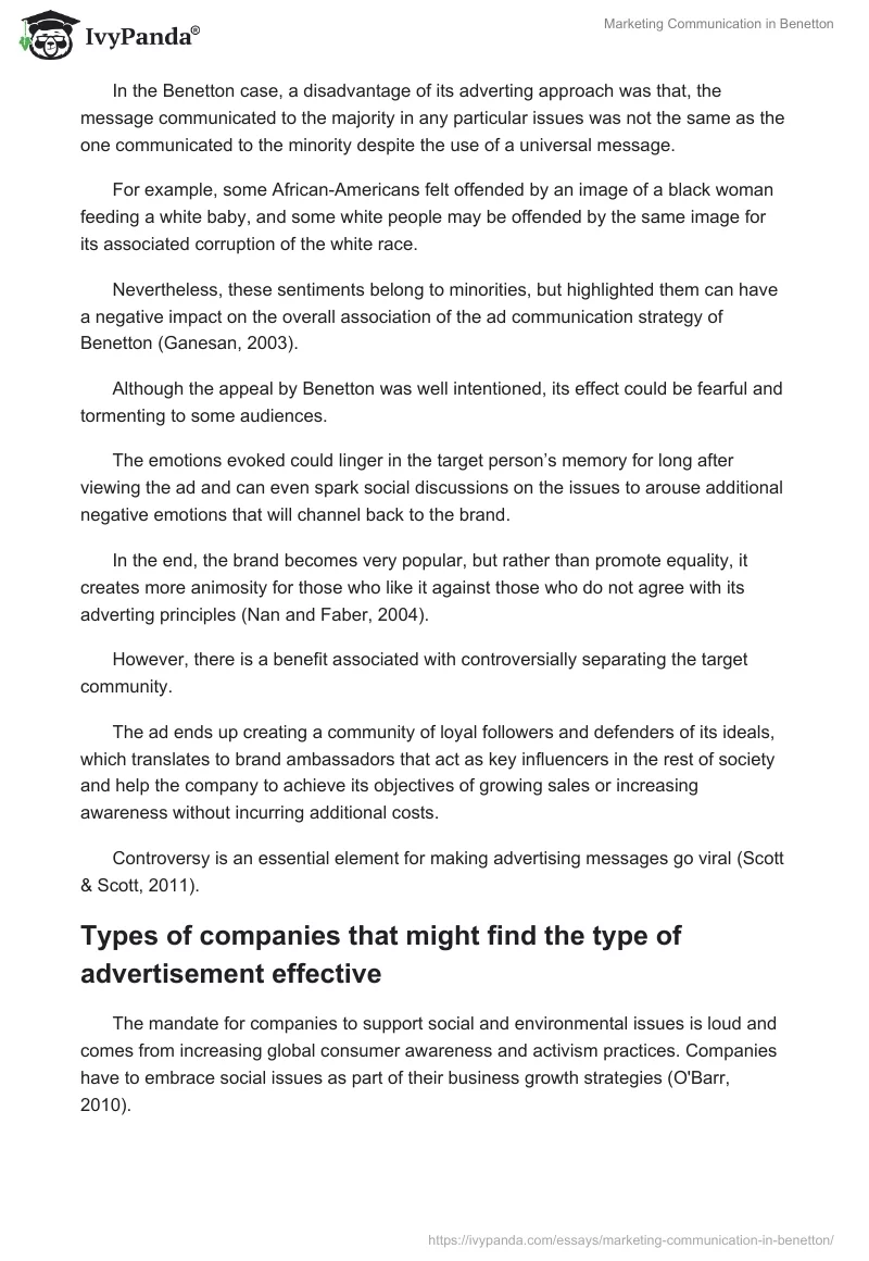 Marketing Communication in Benetton. Page 5