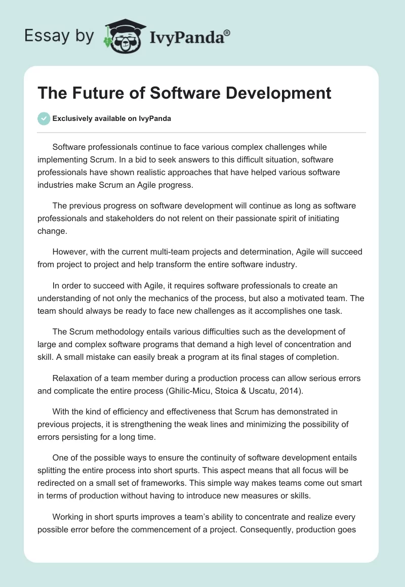 The Future of Software Development. Page 1