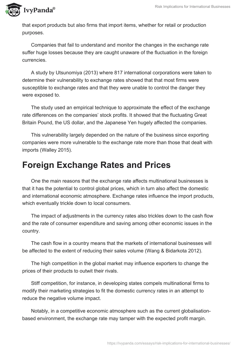 Risk Implications for International Businesses. Page 4