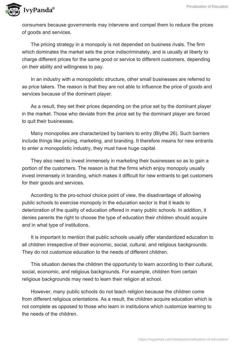 Privatization of Education. Page 3