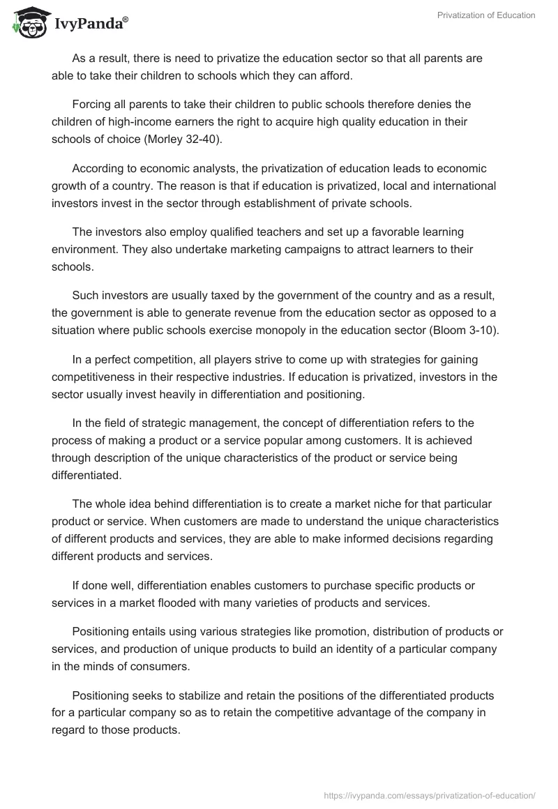 Privatization of Education. Page 5