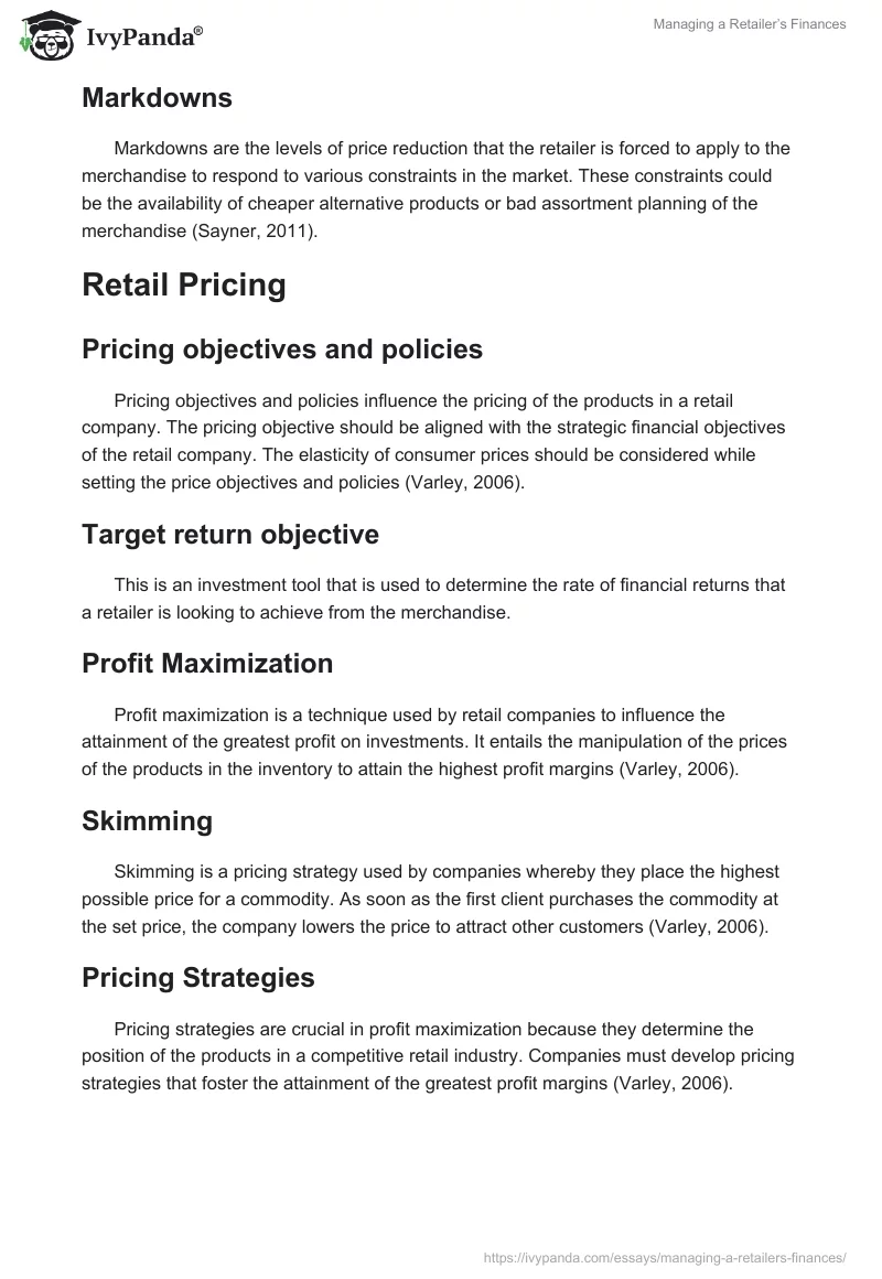 Managing a Retailer’s Finances. Page 4
