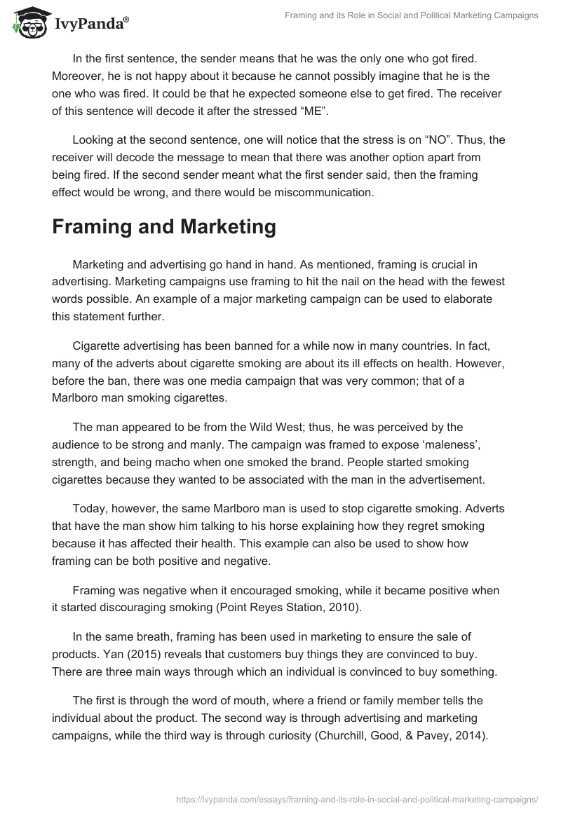 Framing and its Role in Social and Political Marketing Campaigns. Page 3