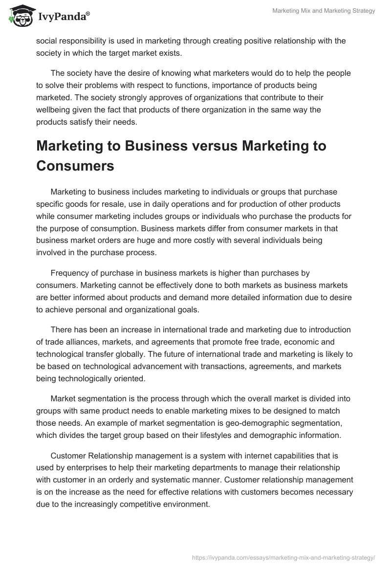 Marketing Mix and Marketing Strategy. Page 5