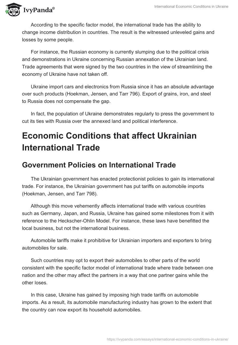 International Economic Conditions in Ukraine. Page 3