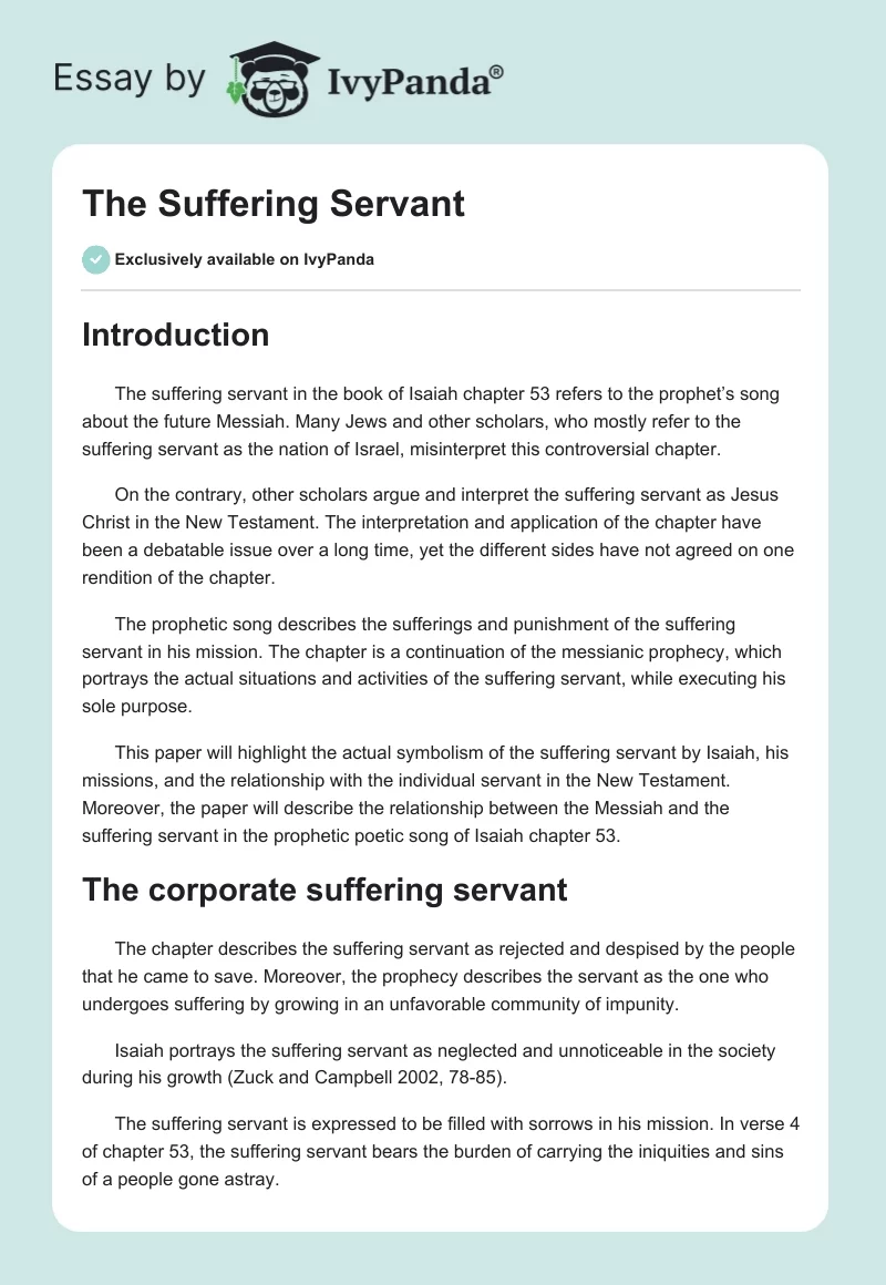 The Suffering Servant. Page 1