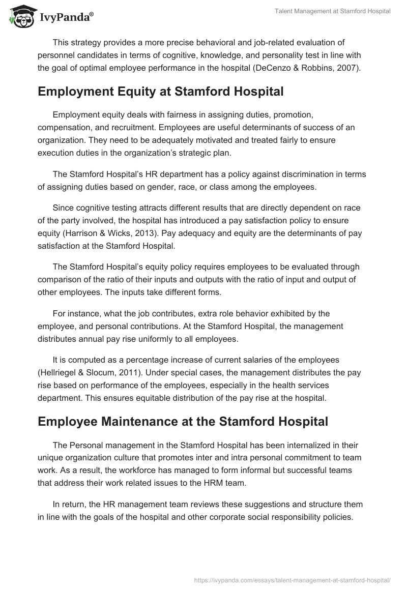 Talent Management at Stamford Hospital. Page 3