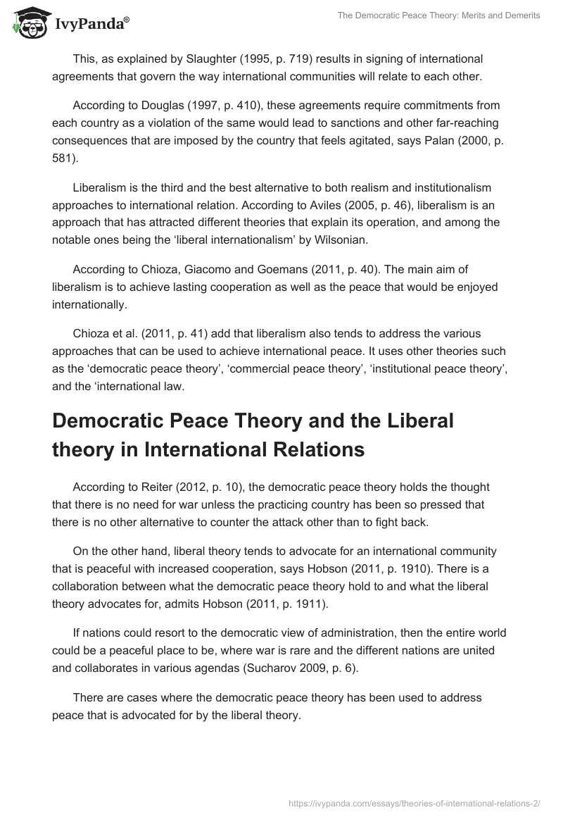 The Democratic Peace Theory: Merits and Demerits. Page 4