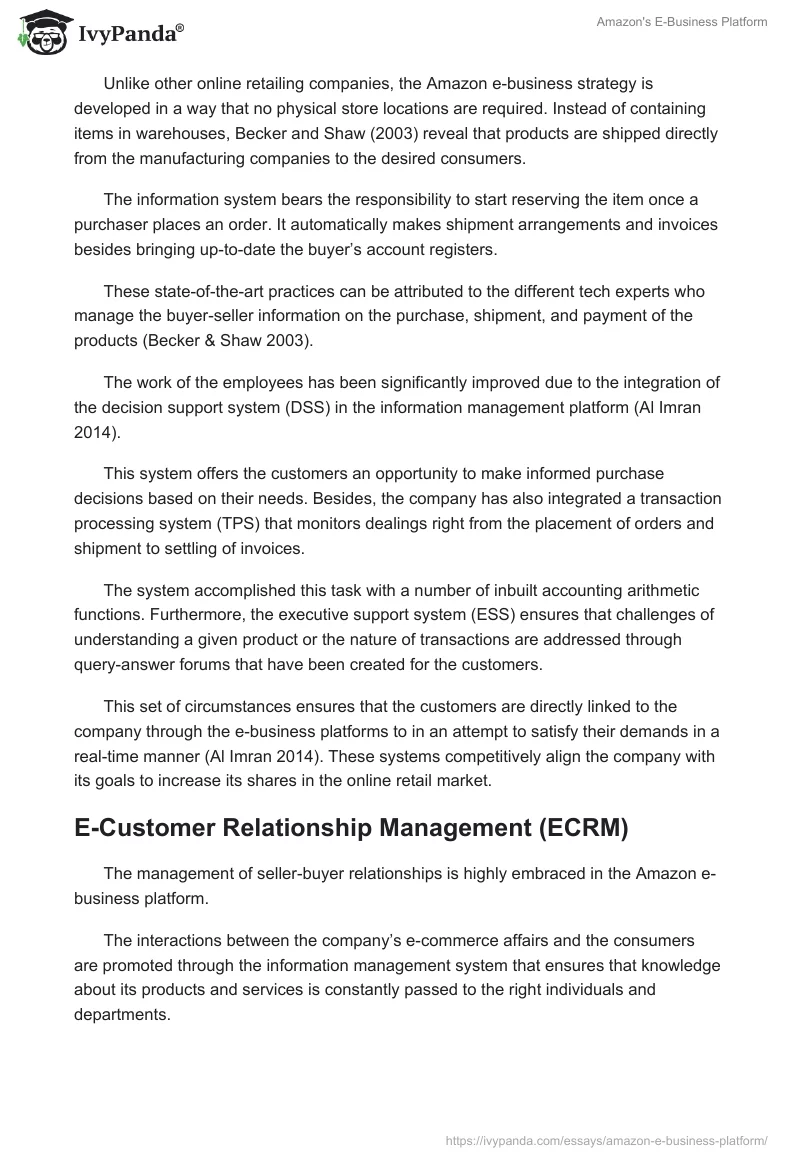 Amazon's E-Business Platform. Page 3