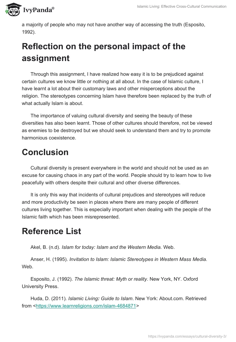 Islamic Living: Effective Cross-Cultural Communication. Page 5