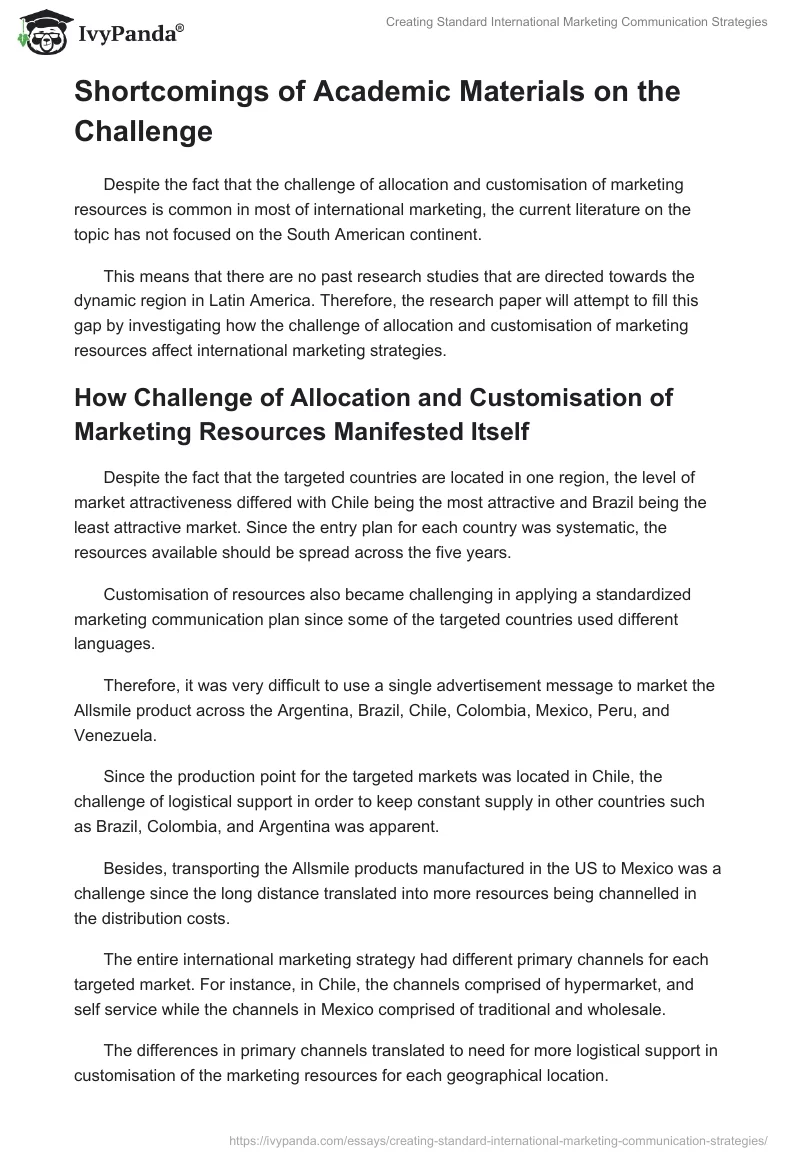 Creating Standard International Marketing Communication Strategies. Page 4