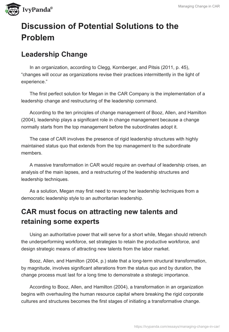 Managing Change in CAR. Page 4