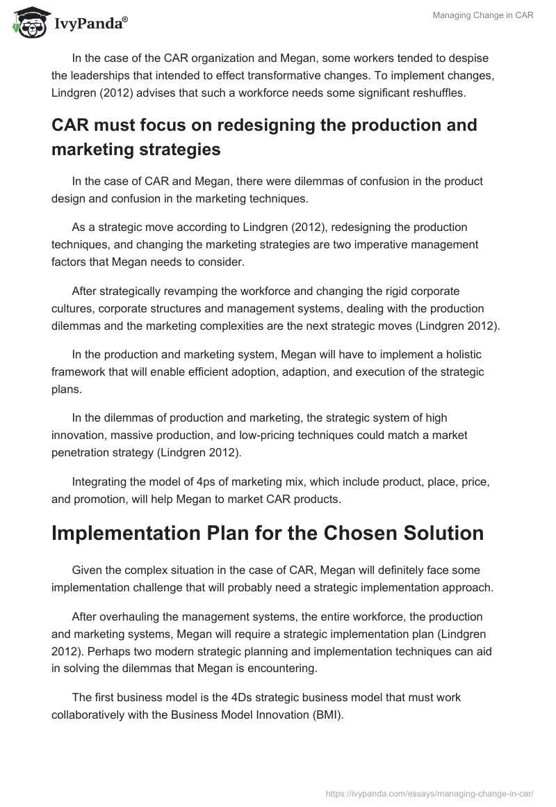 Managing Change in CAR. Page 5