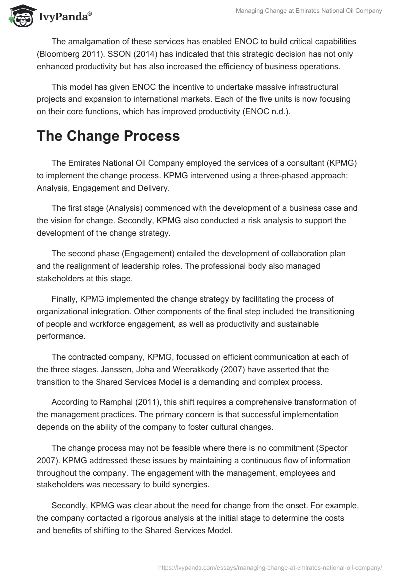 Managing Change at Emirates National Oil Company. Page 4