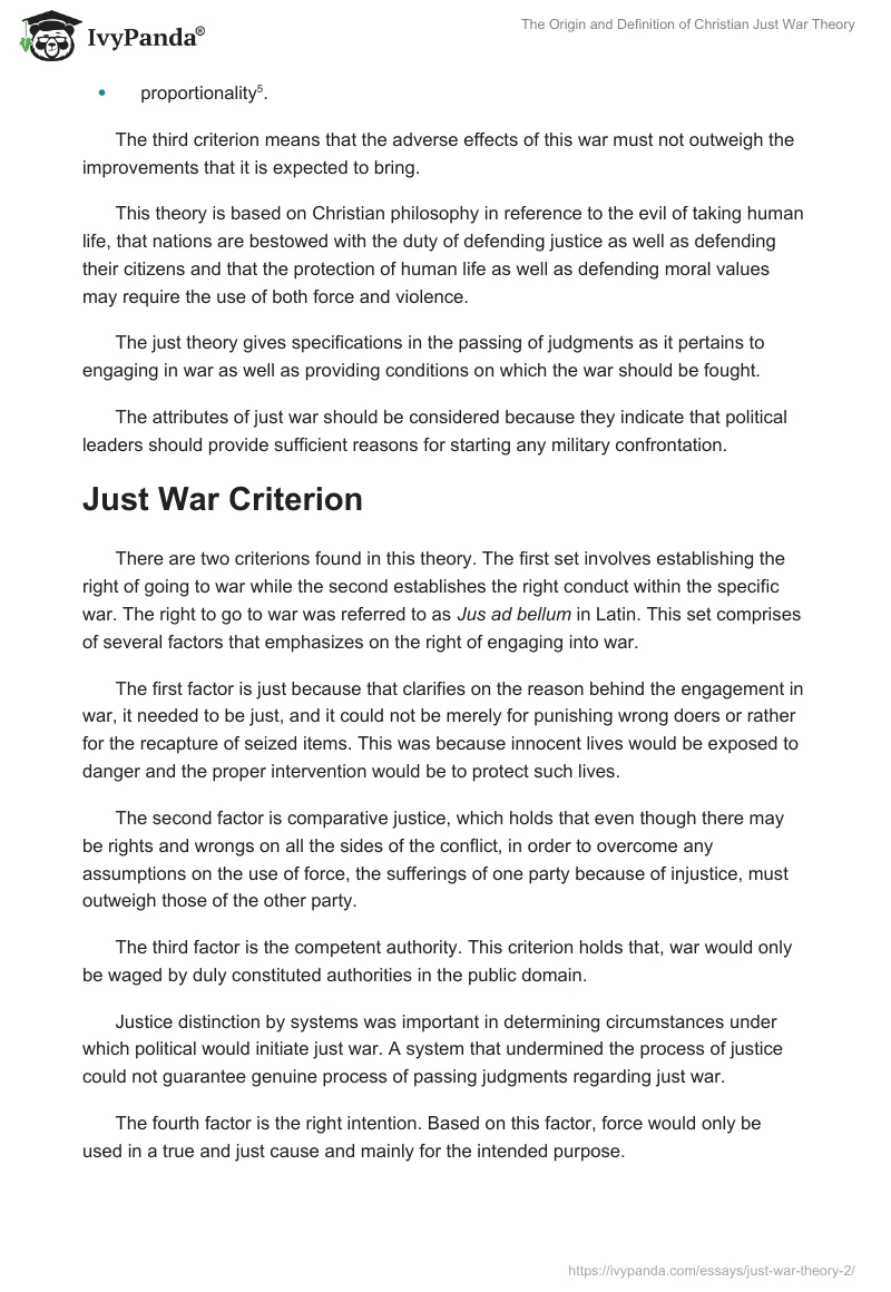 The Origin and Definition of Christian Just War Theory. Page 4