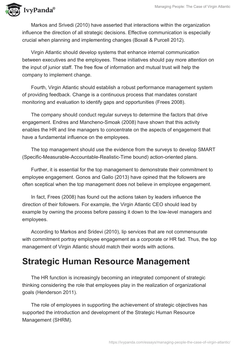 Managing People: The Case of Virgin Atlantic. Page 5
