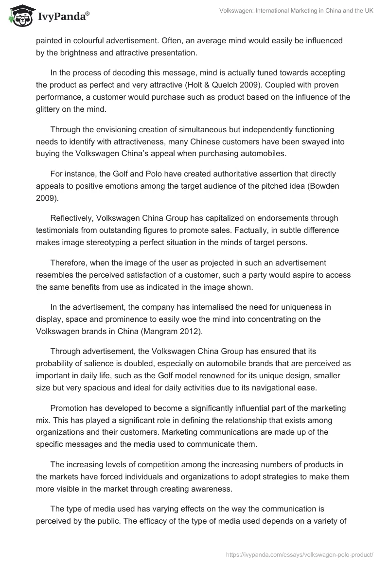 Volkswagen: International Marketing in China and the UK. Page 5